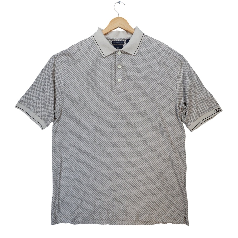 Dockers Golf Polo Mens Medium Beige Excellent Short Sleeve Mercerized Cotton